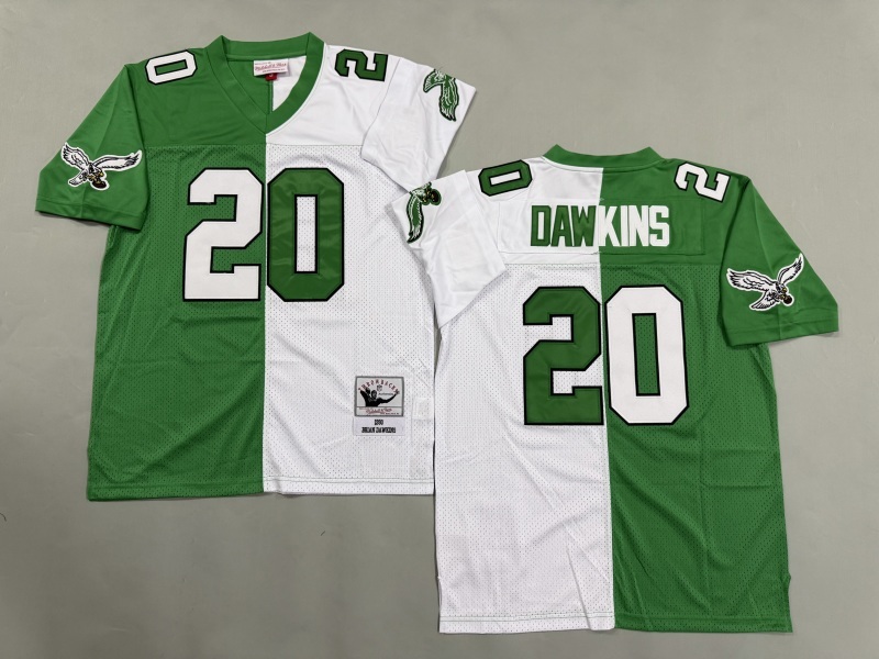 Men 2025 Philadelphia Eagles #20 Dawkins white green Throwback Limited NFL Jersey style 001->philadelphia eagles->NFL Jersey